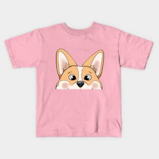 Cute Spying Corgi Dog Kids T-Shirt